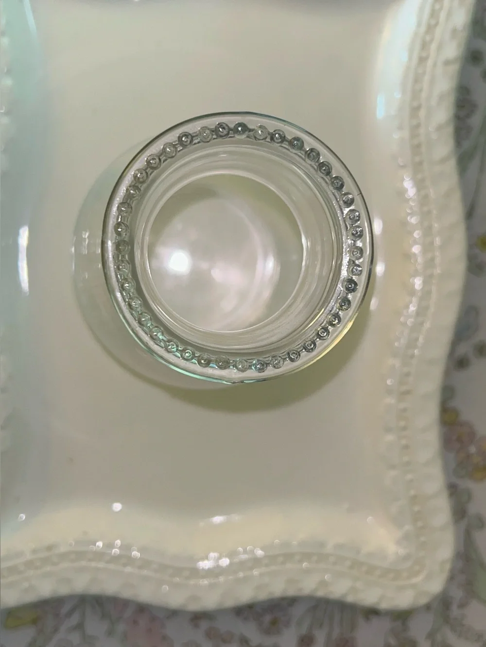 Inner Beaded-top Cleat Glass Hurricane Lamp Chimney Shade 8.5in Tall